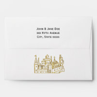 Vintage Heraldic Castle #2 Crest Faux Gold