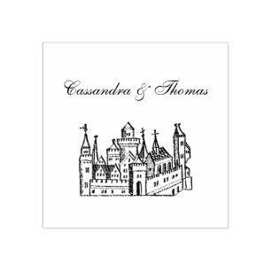 Vintage Heraldic Castle #2 Crest Rubber Stamp