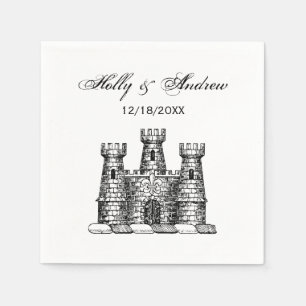 Vintage Heraldic Castle Emblem Coat of Arms Crest Napkin