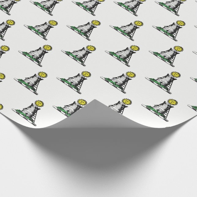 Vintage Heraldic Mediaeval Castle Emblem Crest Wrapping Paper (Corner)
