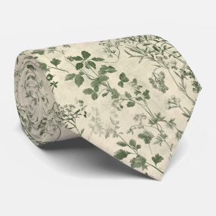 Vintage Herb Garden Botanical Wildflower Wedding Tie
