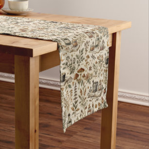 Vintage Herbal Apothecary Botanical  Short Table Runner
