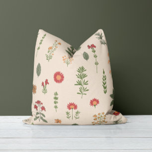 Vintage Herbal Garden Cottagecore Vintage Herbal Cushion