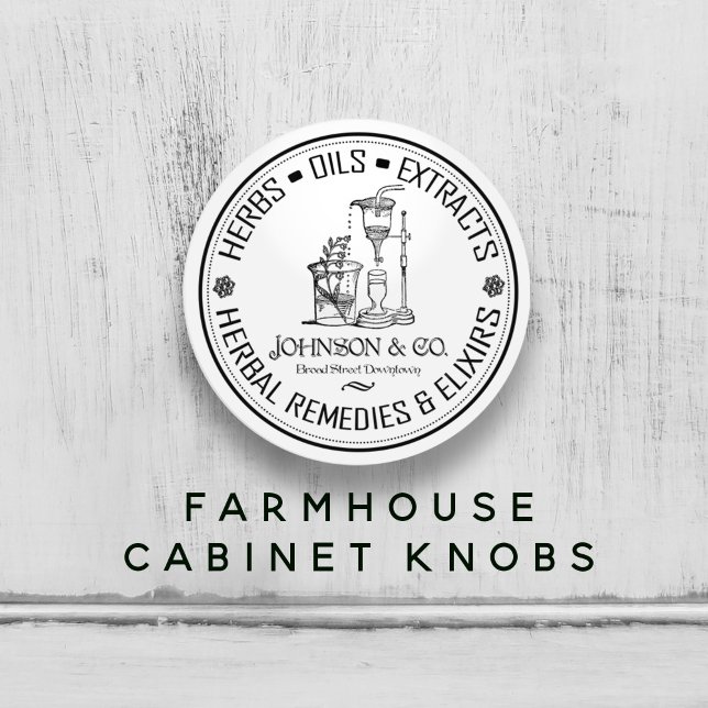 Vintage Herbal Remedies Farmhouse Shabby Chic Ceramic Knob (Vintage Herbal Remedies Farmhouse Shabby Chic Ceramic Knob)