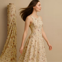 Vintage Herbarium Pressed Flower Botanical Fabric