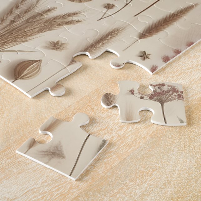 Vintage Herbarium Pressed Flower Botanical Puzzle (Side)