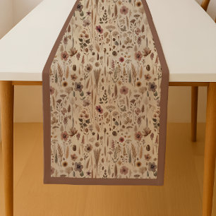 Vintage Herbarium Pressed Flower Botanical Table Medium Table Runner