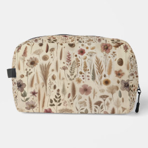Vintage Herbarium Pressed Flower Print Cut Sew Bag