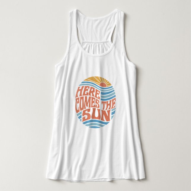 Vintage Here Comes The Sun  Singlet (Design Front)