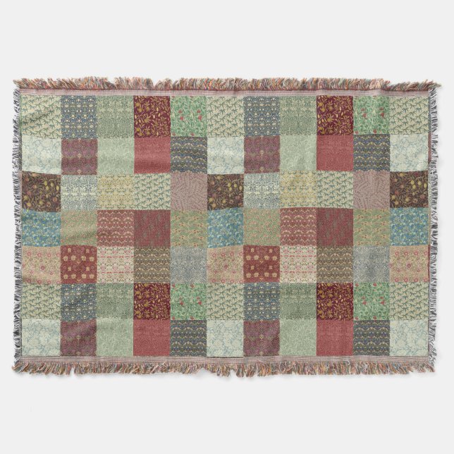 Vintage Heritage Patchwork Rugs Throw Blanket (Front)