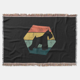 Vintage Hexagon Miniature Schnauzer Lovers Gifts Throw Blanket