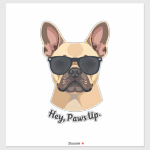 Vintage Hey, Paws Up French Bulldog Sunglasses Gra