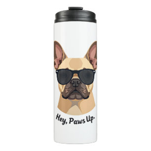 Vintage Hey, Paws Up French Bulldog Sunglasses Gra Thermal Tumbler