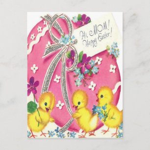 Vintage Hi Mum Happy Easter Postcard