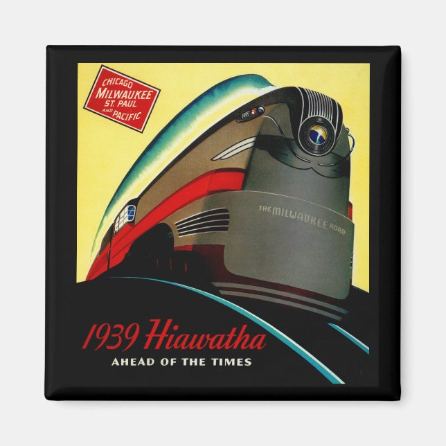 Vintage Hiawatha Streamlined Train Magnet (Front)