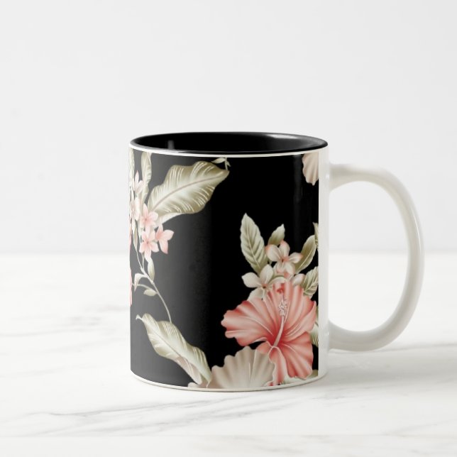 Vintage Hibiscus Floral Mug (Right)