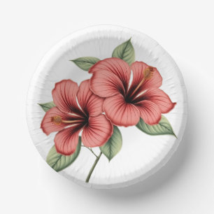 Vintage Hibiscus Paper Plate
