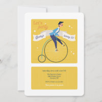Vintage High Wheel Bicycle Invitation
