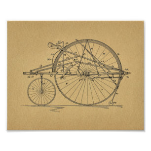 Vintage High Wheeler Bicycle Patent Art Print
