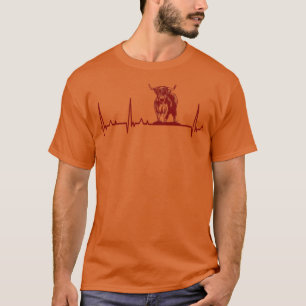 Vintage Highland Cattle ECG & Scottish Cow Farmers T-Shirt