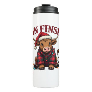 Vintage Highland Cow Christmas Shirt Design In Fi Thermal Tumbler