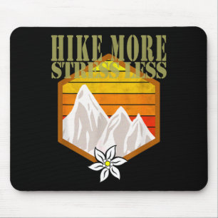 Vintage hike more stress less - 80s hiking  mouse pad