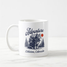 Vintage Hiking Cat Adventure Awaits Custom Town
