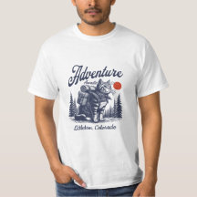 Vintage Hiking Cat Adventure Awaits Custom Town