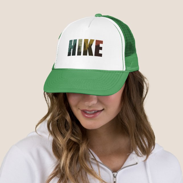 Vintage hiking hike pine trees forest trucker hat (In Situ)