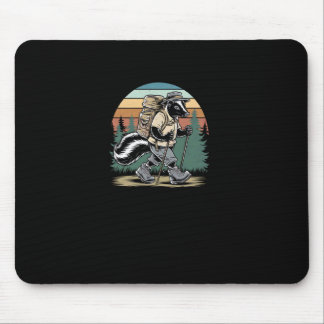 Vintage Hiking Skunk Funny Forest Hiking Adventur Mouse Pad