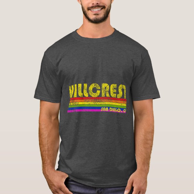 Vintage Hillcrest CA Gay Pride T-Shirt (Front)