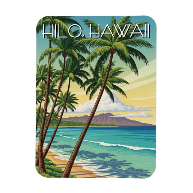 Vintage Hilo Hawaii Travel Magnet (Vertical)