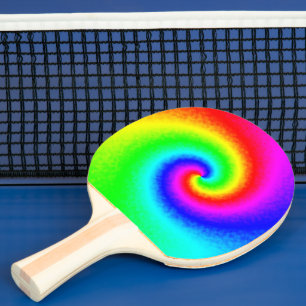 Vintage Hippie Boho Tie Dye Psychedelic Twirl Ping Pong Paddle