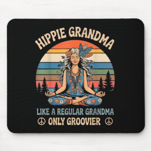 Vintage hippie grandma like a regular grandma only mouse pad