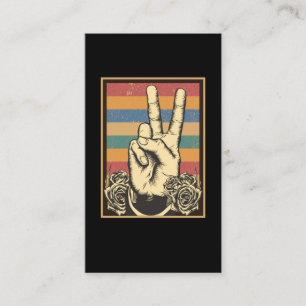 Vintage Hippie Hand Peace Sign Business Card