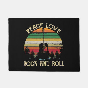 Vintage Hippie Van Flower Bus Peace Love Doormat