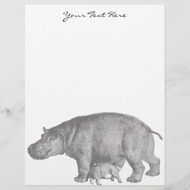 Vintage Hippo Letterhead (Front)