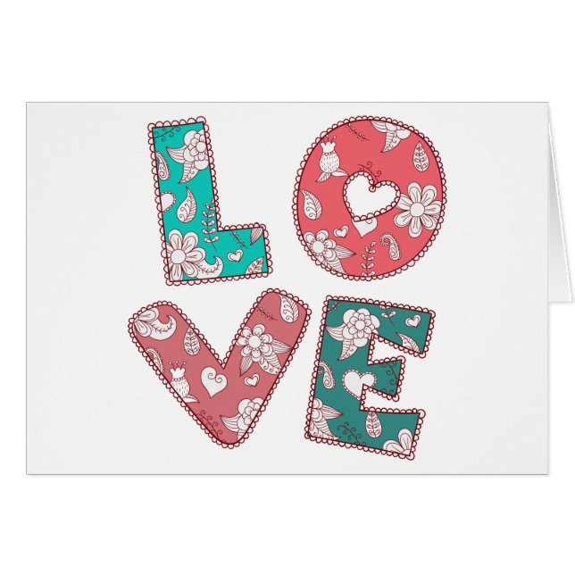 Vintage Hippy Love Green & Pink, Red Floral (Front Horizontal)