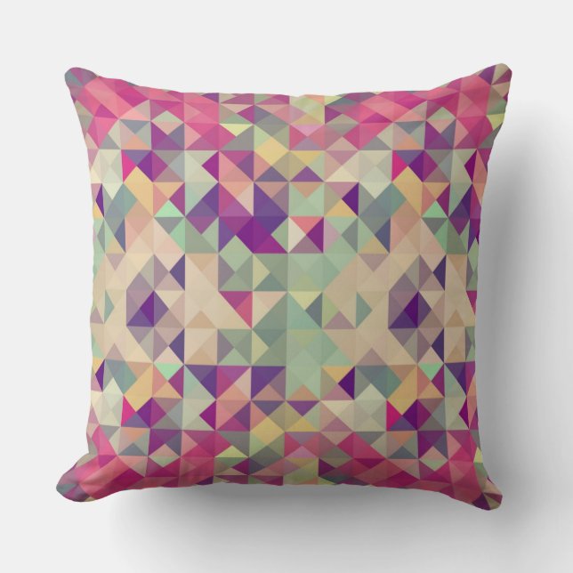 Vintage Hipsters Geometric Pattern. Cushion (Front)