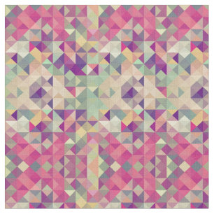 Vintage Hipsters Geometric Pattern. Fabric
