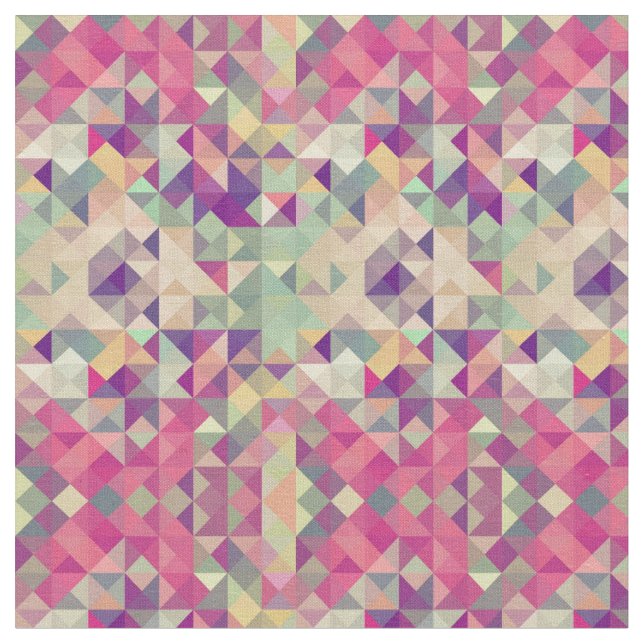 Vintage Hipsters Geometric Pattern. Fabric (Close Up)