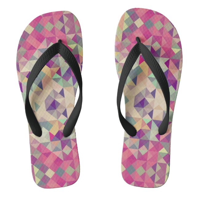 Vintage Hipsters Geometric Pattern. Jandals (Footbed)