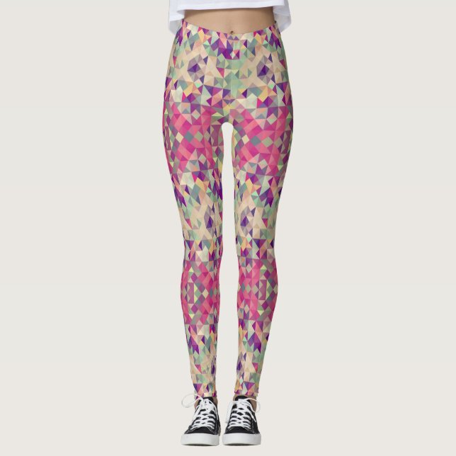 Vintage Hipsters Geometric Pattern. Leggings (Front)
