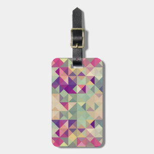 Vintage Hipsters Geometric Pattern. Luggage Tag