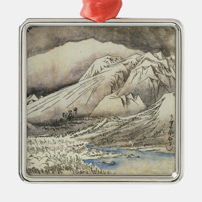 Vintage Hiroshige Japanese Christmas Ornament (Front)