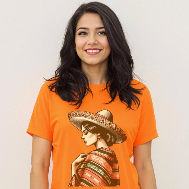 Vintage Hispanic Culture Sarape Sombrero T-Shirt (Vintage Hispanic Culture Sarape Sombrero T-Shirt.)