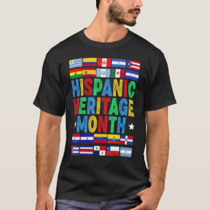 Vintage Hispanic Heritage Month Flags Women Men T-Shirt