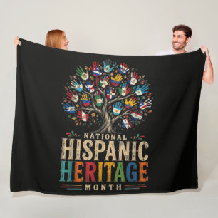 Vintage Hispanic Heritage Month Tree of Unity Fleece Blanket