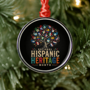 Vintage Hispanic Heritage Month Tree of Unity Metal Tree Decoration