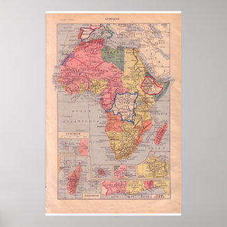 VIntage historic 1920 Africa Poster